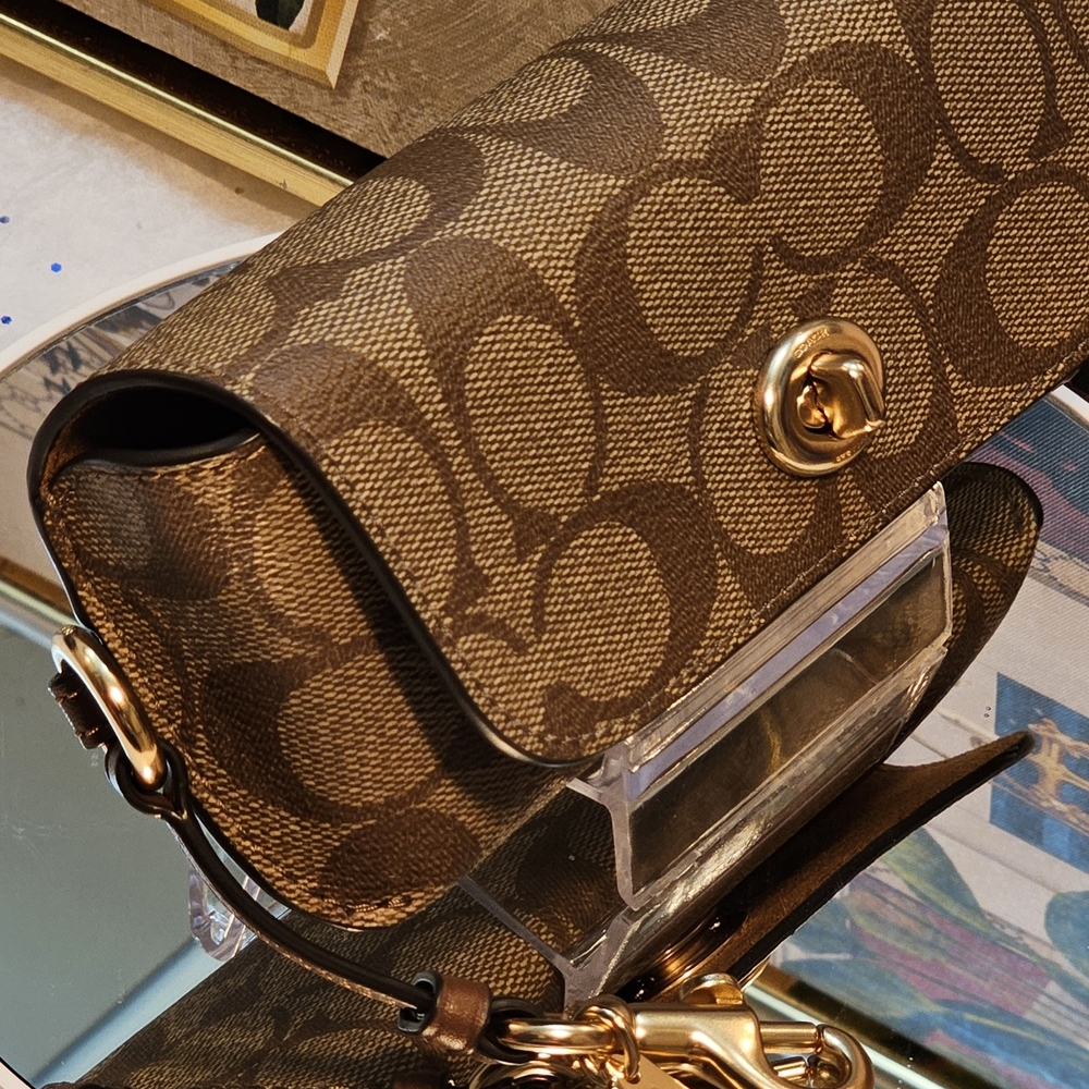 Coach Brown Signature Sunglasses Case/Wristlet - Picture 2 of 9